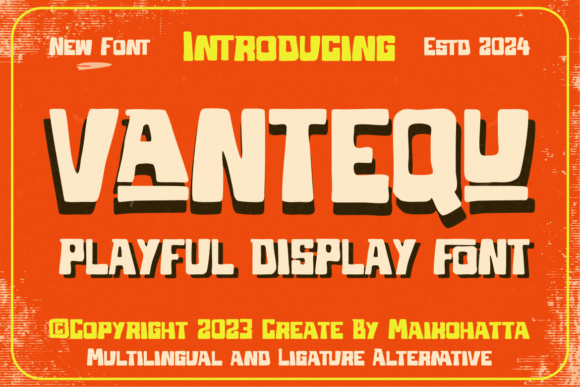 Vantequ: A Playful Display Font for Small Business Branding